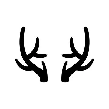 Deer antlers on a white background. Vector illustration. Icon Stock Illustration