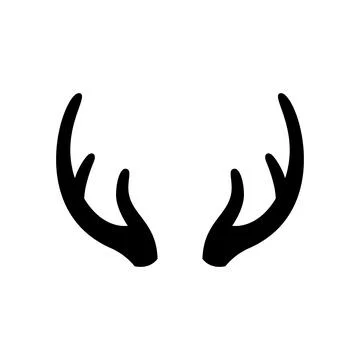 Deer antlers on a white background. Vector illustration. Icon Stock Illustration