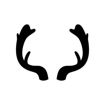 Deer antlers on a white background. Vector illustration. Icon Stock Illustration