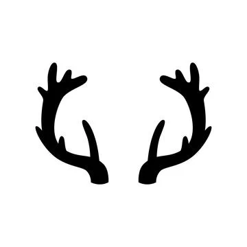 Deer antlers on a white background. Vector illustration. Icon Illustrazione stock