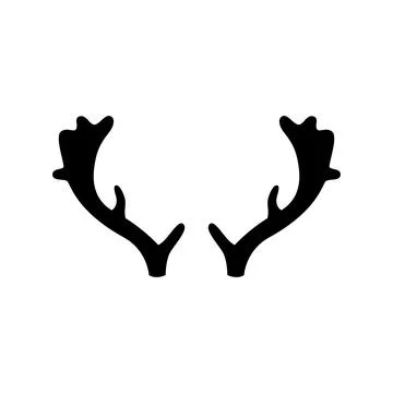 Deer antlers on a white background. Vector illustration. Icon Stock Illustration