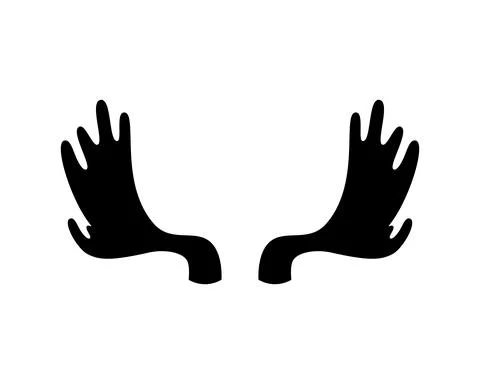 Deer antlers on a white background. Vector illustration. Icon Stock Illustration