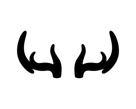 Deer antlers on a white background. Vector illustration. Icon Stock Illustration