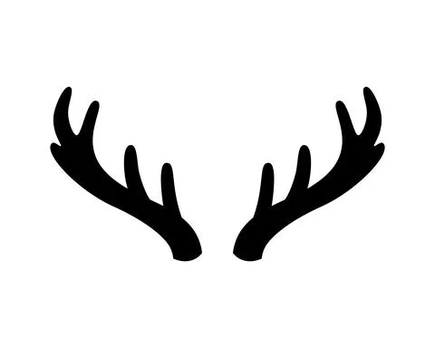 Deer antlers on a white background. Vector illustration. Icon Stock Illustration