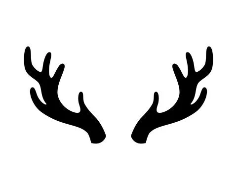 Deer antlers on a white background. Vector illustration. Icon Stock Illustration