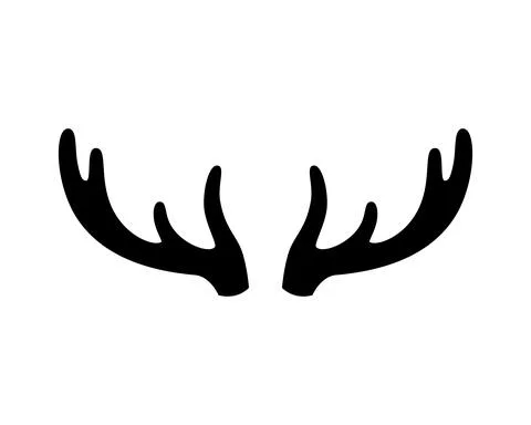Deer antlers on a white background. Vector illustration. Icon Stock Illustration