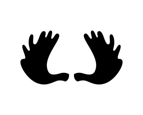 Deer antlers on a white background. Vector illustration. Icon Stock Illustration