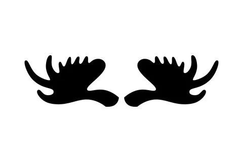 Deer antlers on a white background. Vector illustration. Icon Stock Illustration