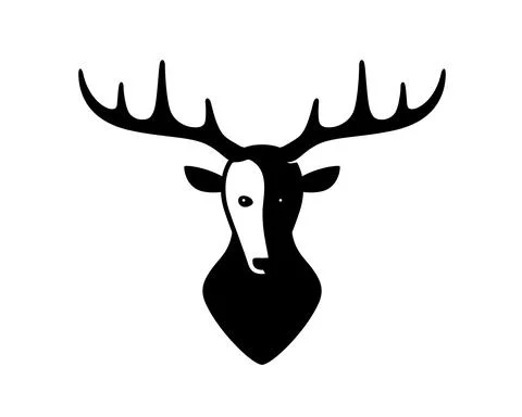 Deer black icon design, vector illustration Stock Illustration