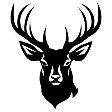Deer black icon on white background Stock Illustration