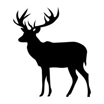 Deer black vector icon on white background Stock Illustration