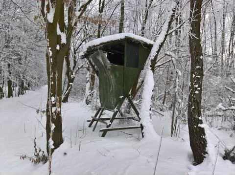 Deer Blind Snow Foto stock