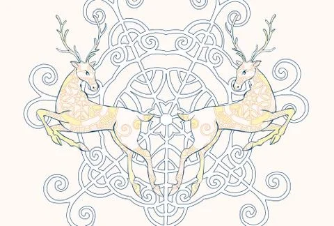 Deer card vector Stock Illustration
