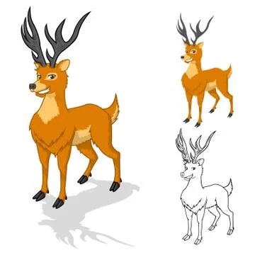 Deer Cartoon Character Stock Illustration