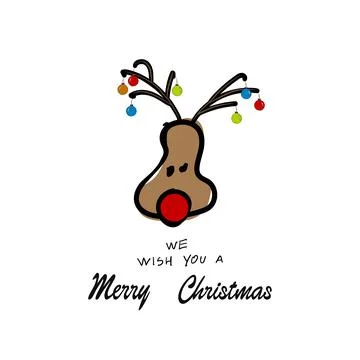 Deer with Christmas balls. Stock Illustration