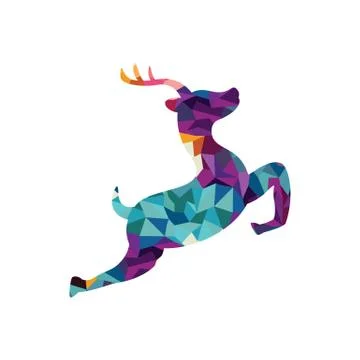 Deer colorful mosaic pattern Illustrazione stock