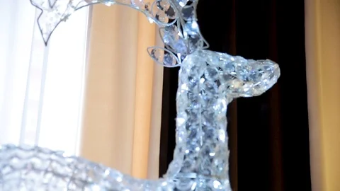Deer crystal glass. Stock Footage 107511729