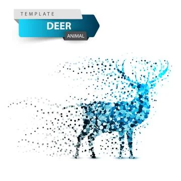 Deer dot illustration on the white background. Stock Illustration