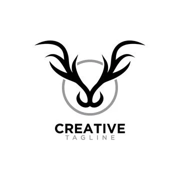 Deer face logo Stock Illustration