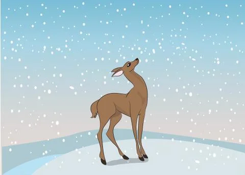 Deer female color, vector Illustrazione stock