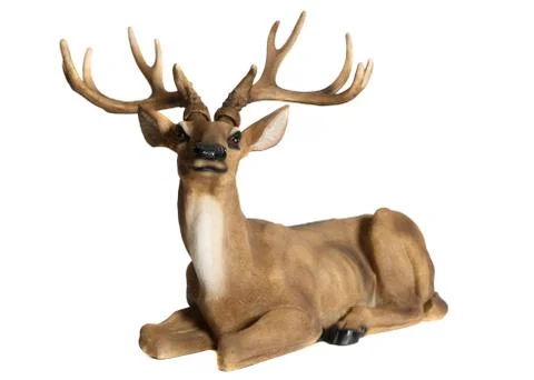 Deer figurine. White background Stock Photos
