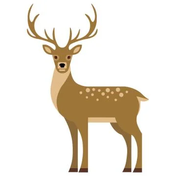 Deer in flat style vector image Stock Illustration