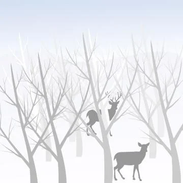 Deer in the forest Stock Illustration