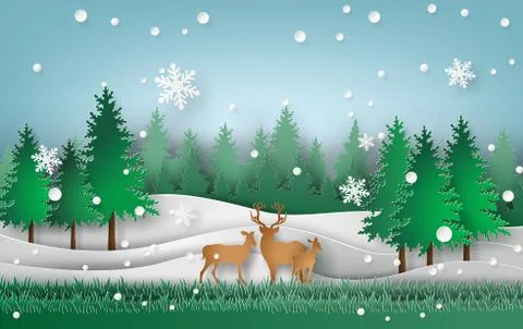 Deer in the forest. Illustrazione stock