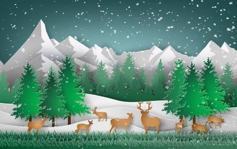 Deer in the forest. Stock Illustration