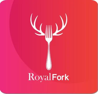 Deer fork logo design vector illustration. Stock Illustration