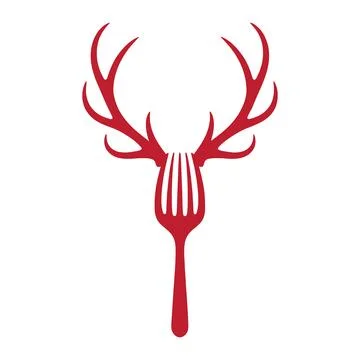 Deer fork logo design vector illustration. Stock Illustration