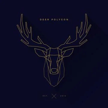 Deer frame invert navy Stock Illustration