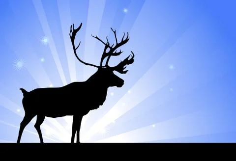 Deer on Glowing Background Stock Illustration