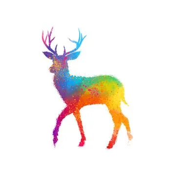 Deer in Gradient Color Luxury Vector Illustration, digital art, shirt design Stock Illustration