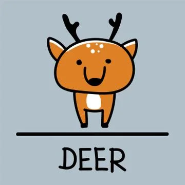 Deer hand-drawn style. Stock Illustration