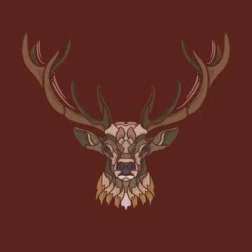 Deer head colorfull vector Stock Illustration