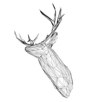 Deer head contour Stock Illustration