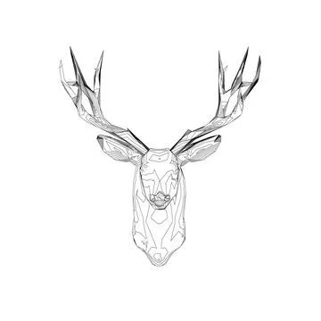 Deer head contour Illustrazione stock