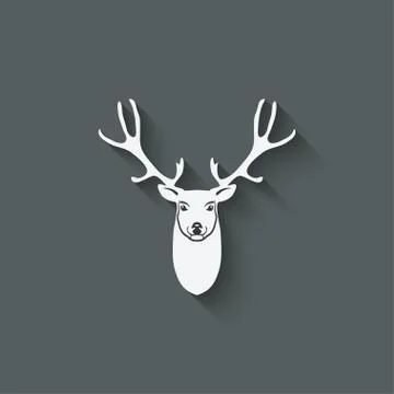 Deer head design element Stock Illustration