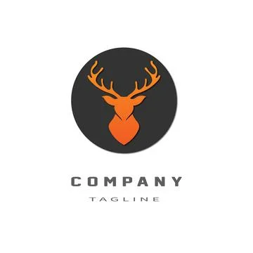 Deer head design logo Illustrazione stock
