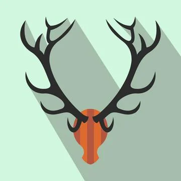 Deer head flat icon Stock Illustration
