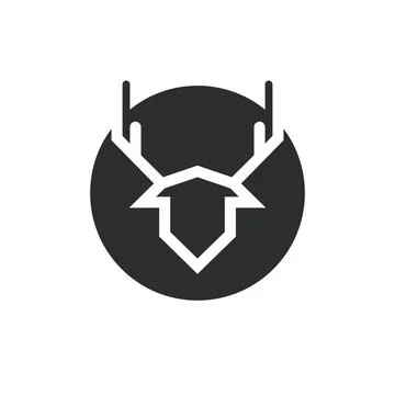 Deer head icon illustration  vector concept design Stock Illustration