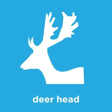 Deer head icon isolated on blue background Illustrazione stock