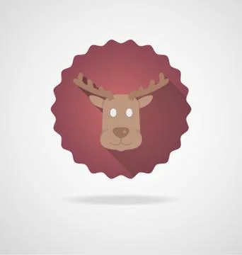 Deer Head Icon on white Background Stock Illustration