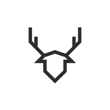 Deer head  ilustration icon vector design Stock Illustration