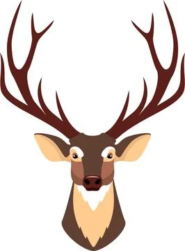 Deer Head Isolated Icon in Flat Style. Vector Illustration. Stock Illustration