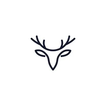 Deer head line elegant logo icon designs vector Stock Illustration