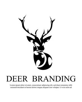 Deer head logo black Stock-Illustration
