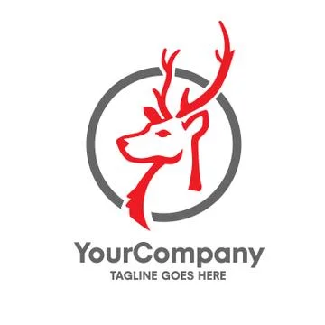 Deer head logo with circle vector set design Stock Illustration