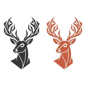 Deer Head Logo Design for Hunting and Wildlife Adventure Brand Stock-Illustration